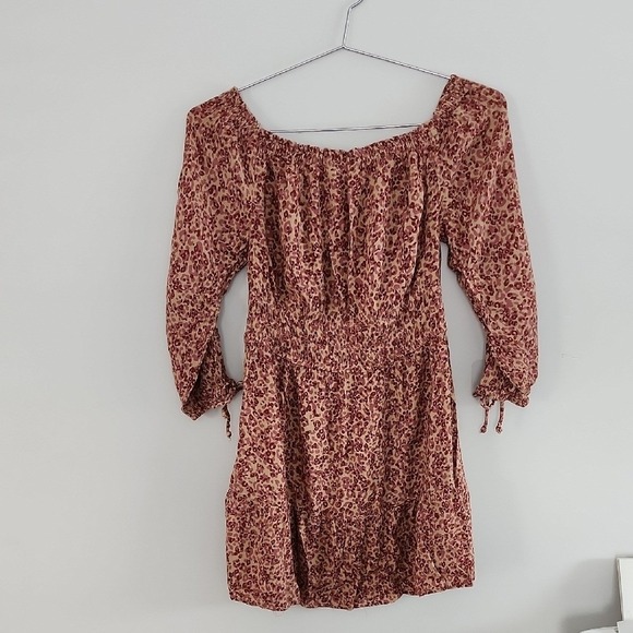 American Eagle Outfitters Pink Ditsy Floral 3/4 Sleeves Dress Sz Small Y2K 90s - Picture 11 of 11